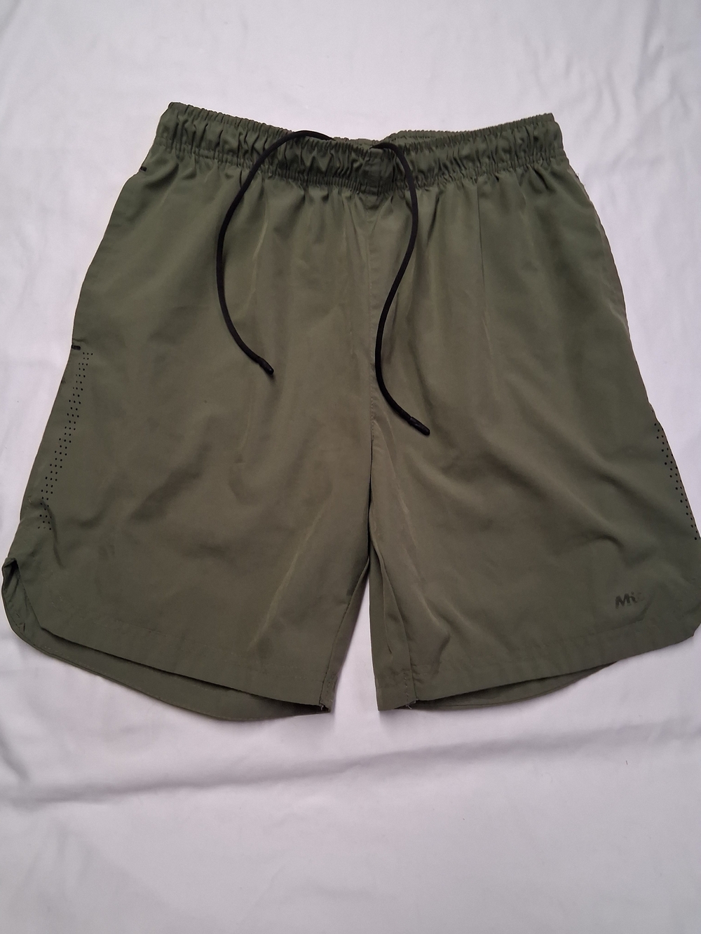 Women's Olive Green Athletic Shorts with Elastic Waist
